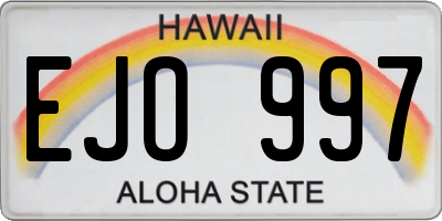 HI license plate EJO997