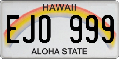 HI license plate EJO999