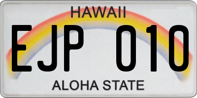 HI license plate EJP010