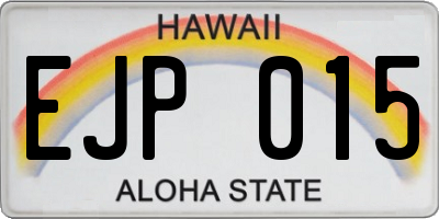 HI license plate EJP015