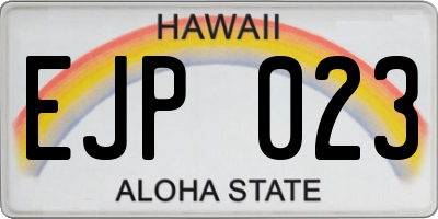 HI license plate EJP023