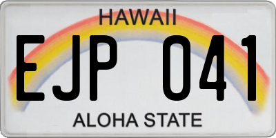 HI license plate EJP041