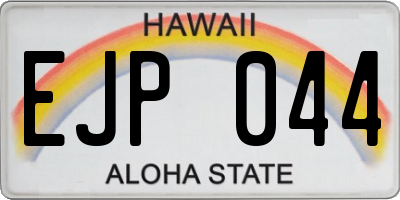 HI license plate EJP044