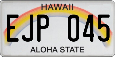 HI license plate EJP045