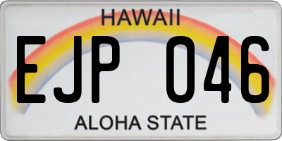 HI license plate EJP046