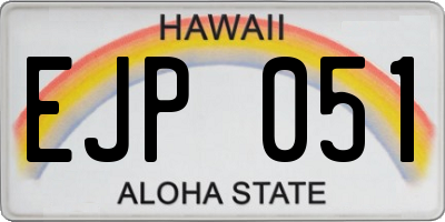 HI license plate EJP051