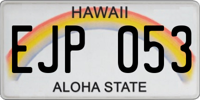 HI license plate EJP053