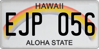 HI license plate EJP056