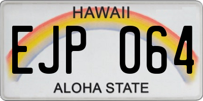 HI license plate EJP064