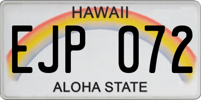 HI license plate EJP072