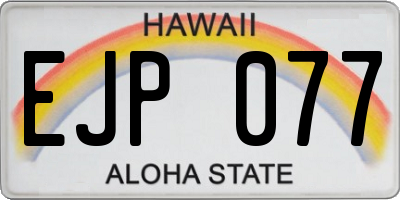 HI license plate EJP077