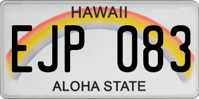 HI license plate EJP083