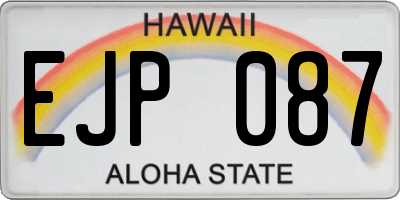 HI license plate EJP087