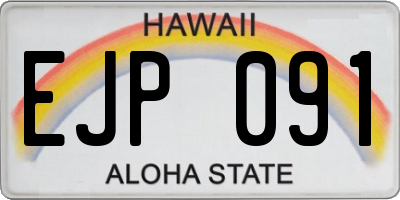 HI license plate EJP091