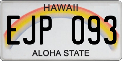 HI license plate EJP093