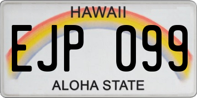 HI license plate EJP099