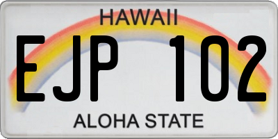 HI license plate EJP102