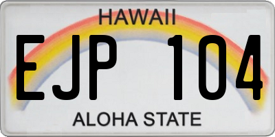 HI license plate EJP104