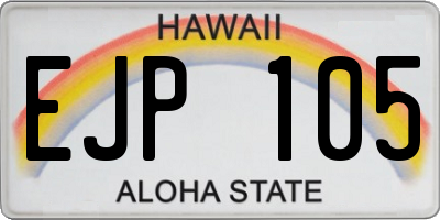 HI license plate EJP105