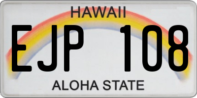 HI license plate EJP108