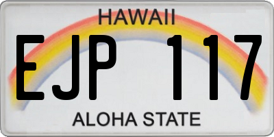 HI license plate EJP117