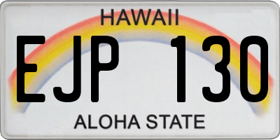 HI license plate EJP130
