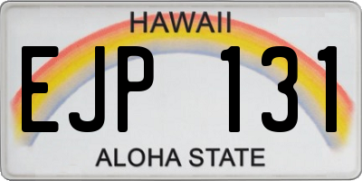 HI license plate EJP131