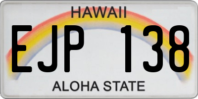 HI license plate EJP138
