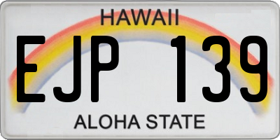 HI license plate EJP139