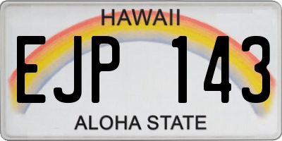 HI license plate EJP143