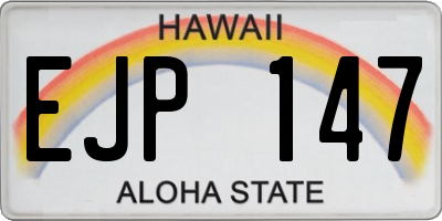 HI license plate EJP147
