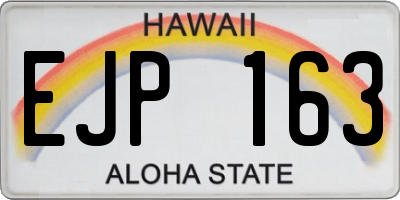 HI license plate EJP163