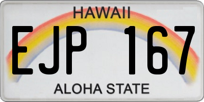 HI license plate EJP167