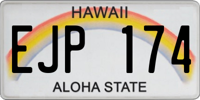 HI license plate EJP174