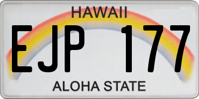 HI license plate EJP177