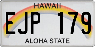 HI license plate EJP179