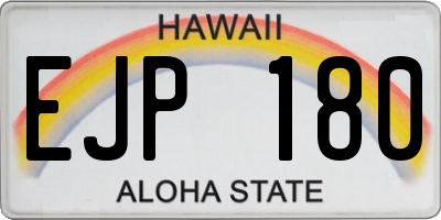 HI license plate EJP180