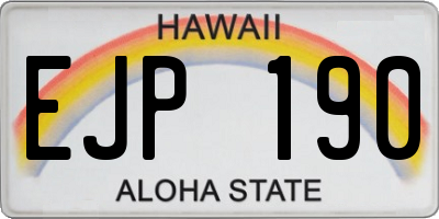 HI license plate EJP190