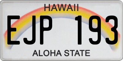 HI license plate EJP193