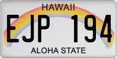 HI license plate EJP194