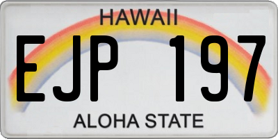 HI license plate EJP197