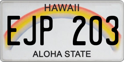HI license plate EJP203