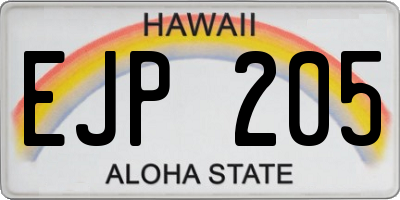 HI license plate EJP205