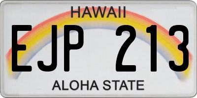 HI license plate EJP213