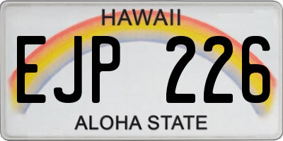 HI license plate EJP226