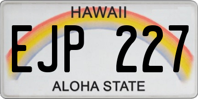 HI license plate EJP227