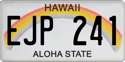 HI license plate EJP241