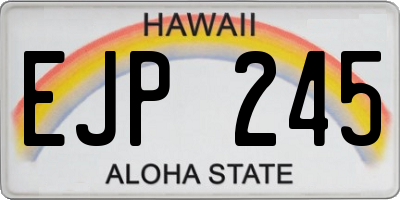 HI license plate EJP245