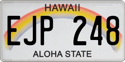 HI license plate EJP248