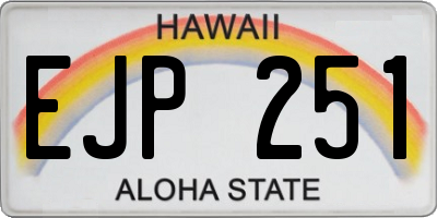 HI license plate EJP251